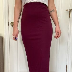 ankle length mauve maxi skirt